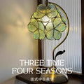 Full spectrum petal table lamp - vintage, retro, and luxe aesthetic - chinese republic era style bedroom bedside petal eye-care glass table lamp