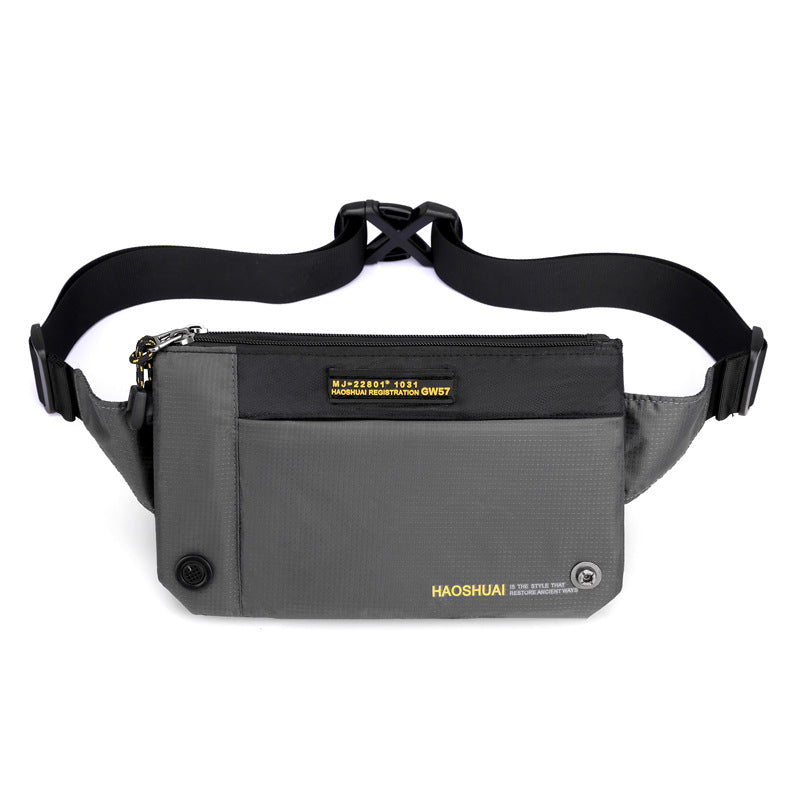 New  men's breast bag, messenger bag, fashion and leisure outdoor fanny pack, sports shoulder bag, simple men's bag.