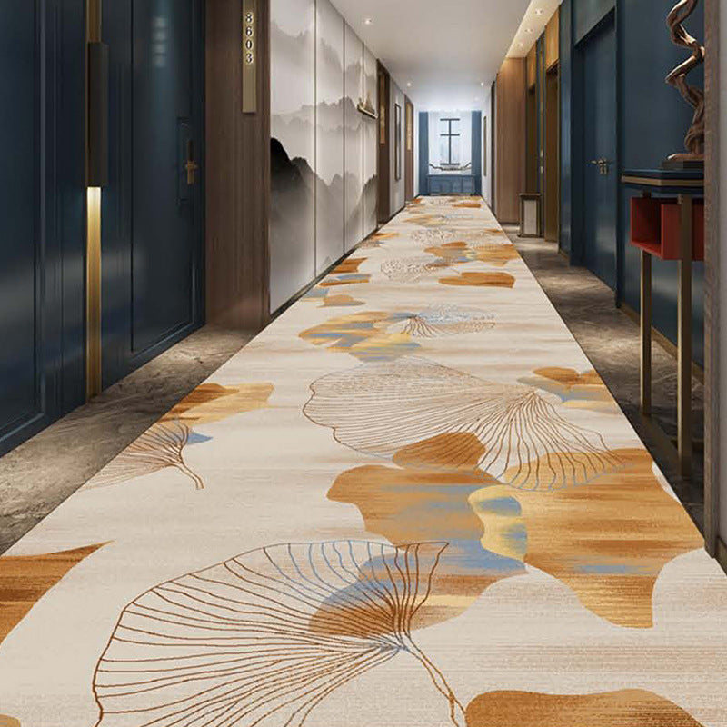 Hotel corridor aisle carpet new chinoiserie nylon printing 800g thickeneded flame retardant b1 pass-through floor stain-resistant aisle carpet