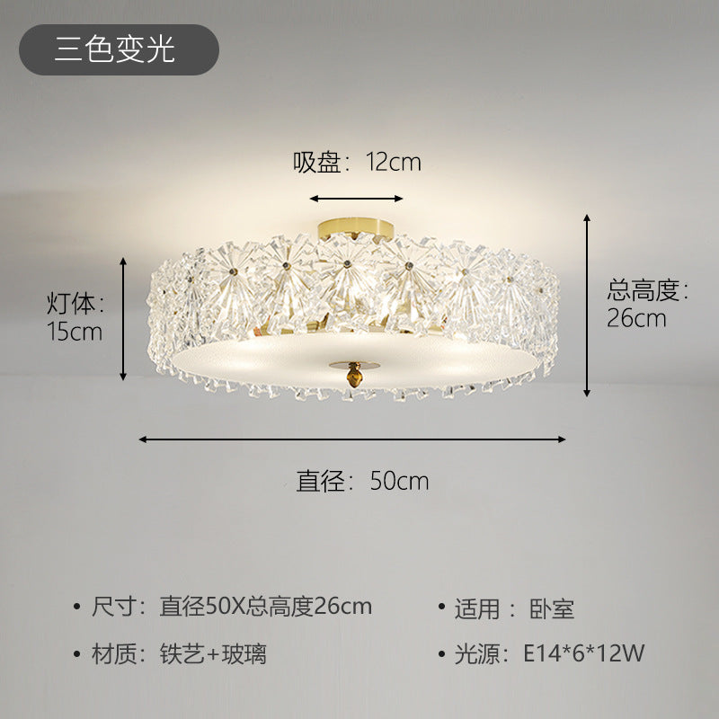 Bedroom light French light luxury cloud crystal lamp new simple now Guangdong Zhongshan Lighting Flagship Store