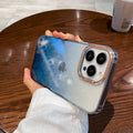 Suitable for apple 17promax single color mobile phone case iphone14 creative gradient glitter 15 acrylic protective cover