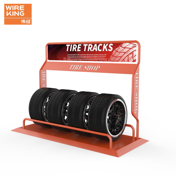 Customized tire display stand Floor-to-ceiling SUV tire display stand Auto parts display Hyundai 4S store tire stand