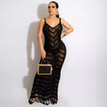 summer new women's long dress sexy knit cami tassel beach dress -  bestseller