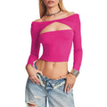 cross-border e-commerce american streetwear trendy t-shirt - spring/summer off-the-shoulder cutout backless top for women