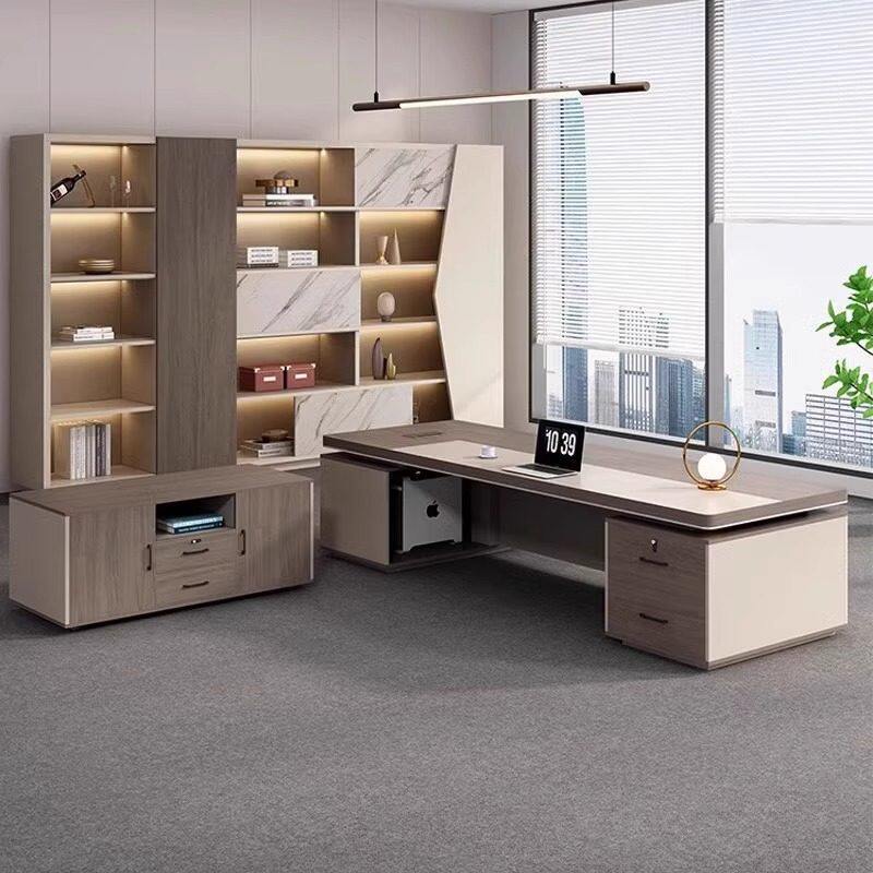Saint li boss desk: luxurious and high-end executive office desk set for chairman, ceo, and manager's office