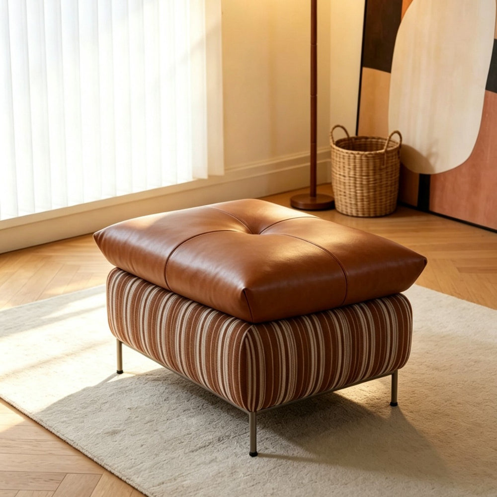 Leisure chair living room sofa chair balcony single chair italian normcorecasual chair first layer cowhide down soft chair