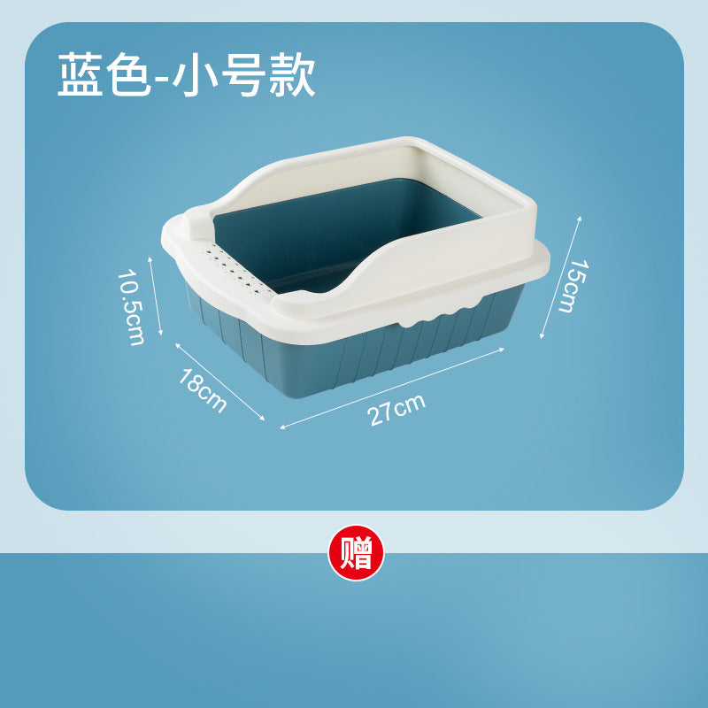 Extra-large, semi-enclosed cat litter box - prevents tracking, extra small size for kittens, cat supplies, cat litter