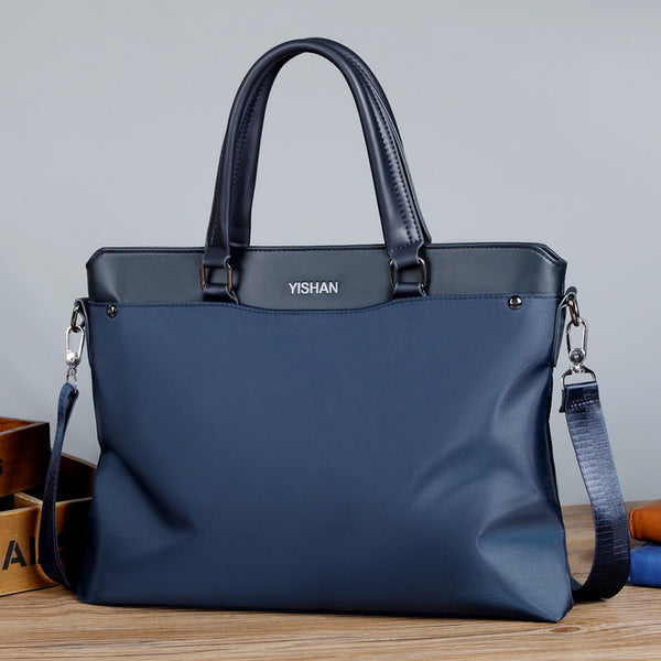 New business handbag simple briefcase Oxford cloth oblique shoulder bag horizontal men's meeting bag file bag