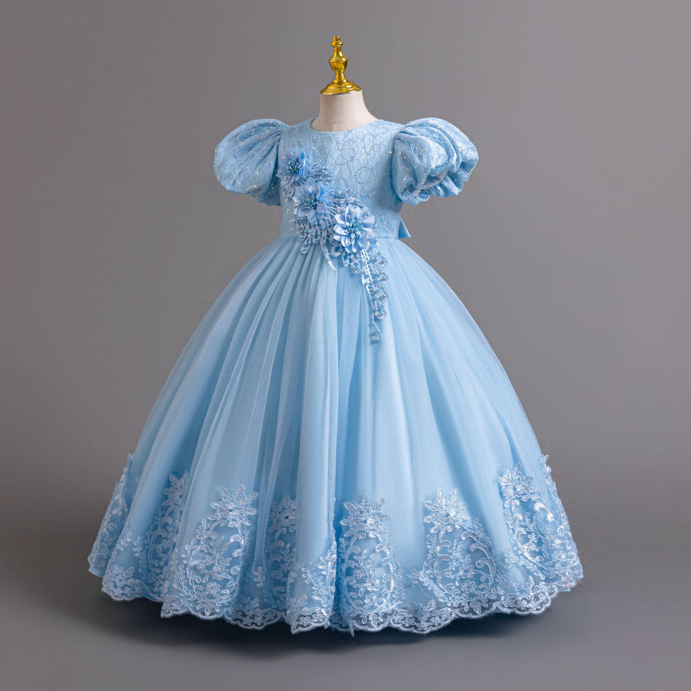 Ready-to-ship new girls' evening gown lace sequin princess dress piano performance dress children's dress