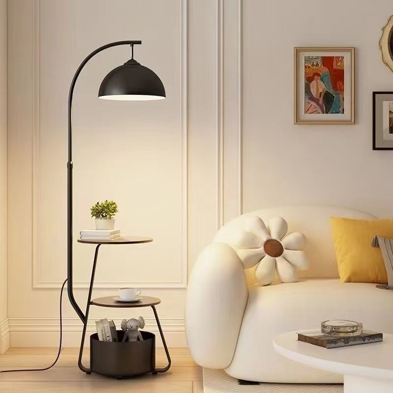 Cream style living room sofa corner floor lamp bedroom bedside table all-in-one table lamp storage vertical lamp