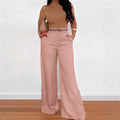 new women's cross-border e-commerce fashion: elegant and chic straight-leg trousers - high-waisted, drapey, versatile wide-leg formal pants