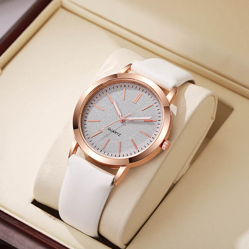 2024 new arrival: women's watch - student style, korean design, alloy & pu leather strap, quartz movement, fashionable ladies' watch, white