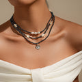 Black rice bead necklace wholesale cross-border shell necklace pearl women's niche design bohemian style clavicle chain