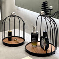 Classy medieval style cosmetics perfume multifunctional storage rack iron aromatherapy jewelry countertop double layer rack for home