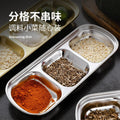 304 korean style grid plate stainless steel korean dipping dish grid plate gold hot pot seasoning dish barbecue round sauce dish