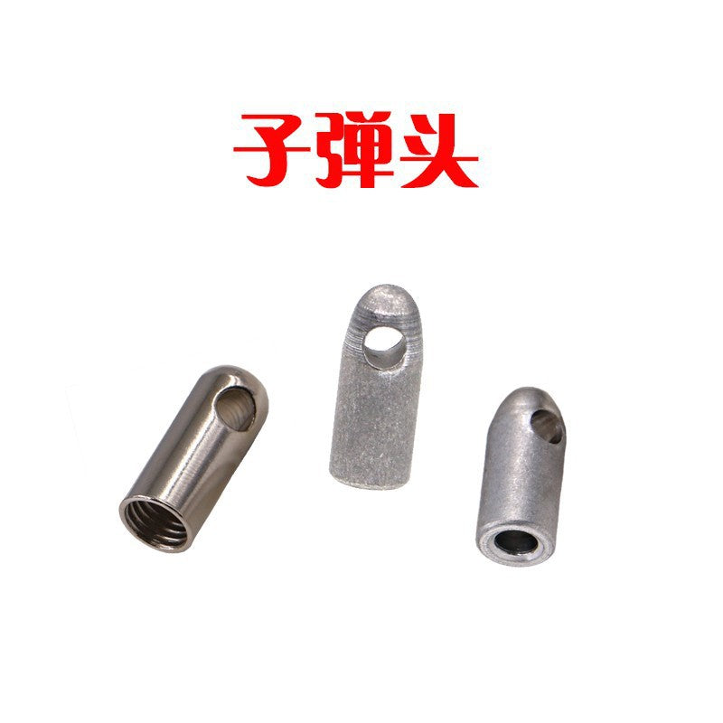 Wire threader connector, pipe threader with wheel, spring head connector, tightener, bullet head