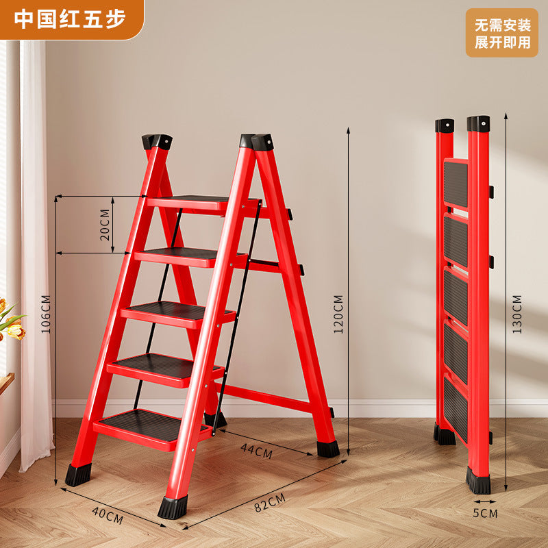 Ladder for homefoldable telescopic small lightweight three-step ladder stool multi-functional herringbone ladder step climbing ladder shrink ladder