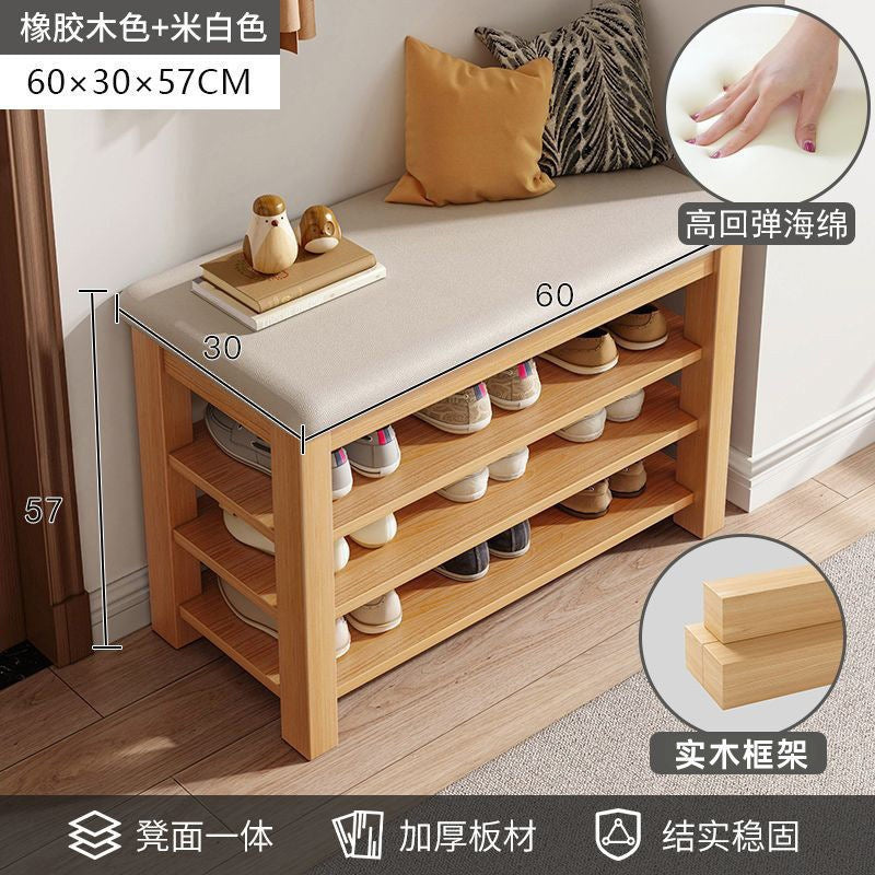 Solid wood leg shoe changing stool for home door can sit storage scandinaviancasual shoe stool small apartment entrance stool