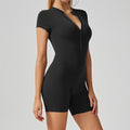 Women's high-waisted slim-fit yoga romper - short sleeve, butt-lifting, high-stretch, slimming, running & fitness activewear - perfect for autumn yoga