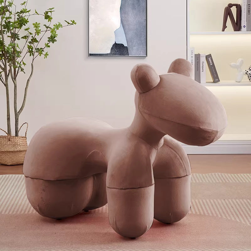 Creative pony chair - adorable kids' animal ride-on sofa stool - cartoon chair plush toy - home decor accent