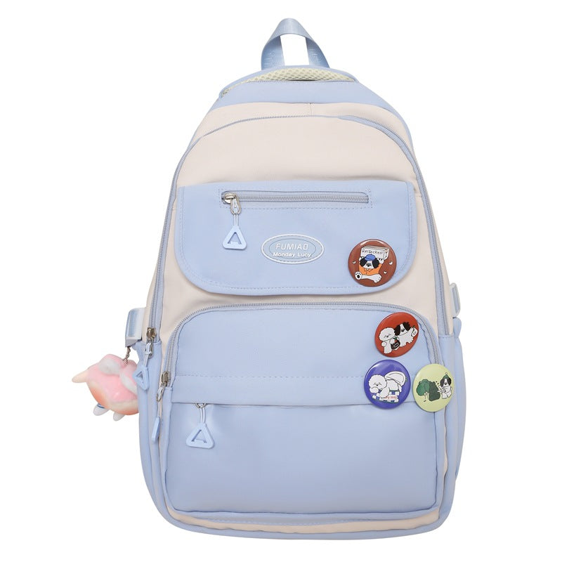 New middle and high school student schoolbag large-capacity backpack simple leisure burden reduction backpack handbag tutoring bag
