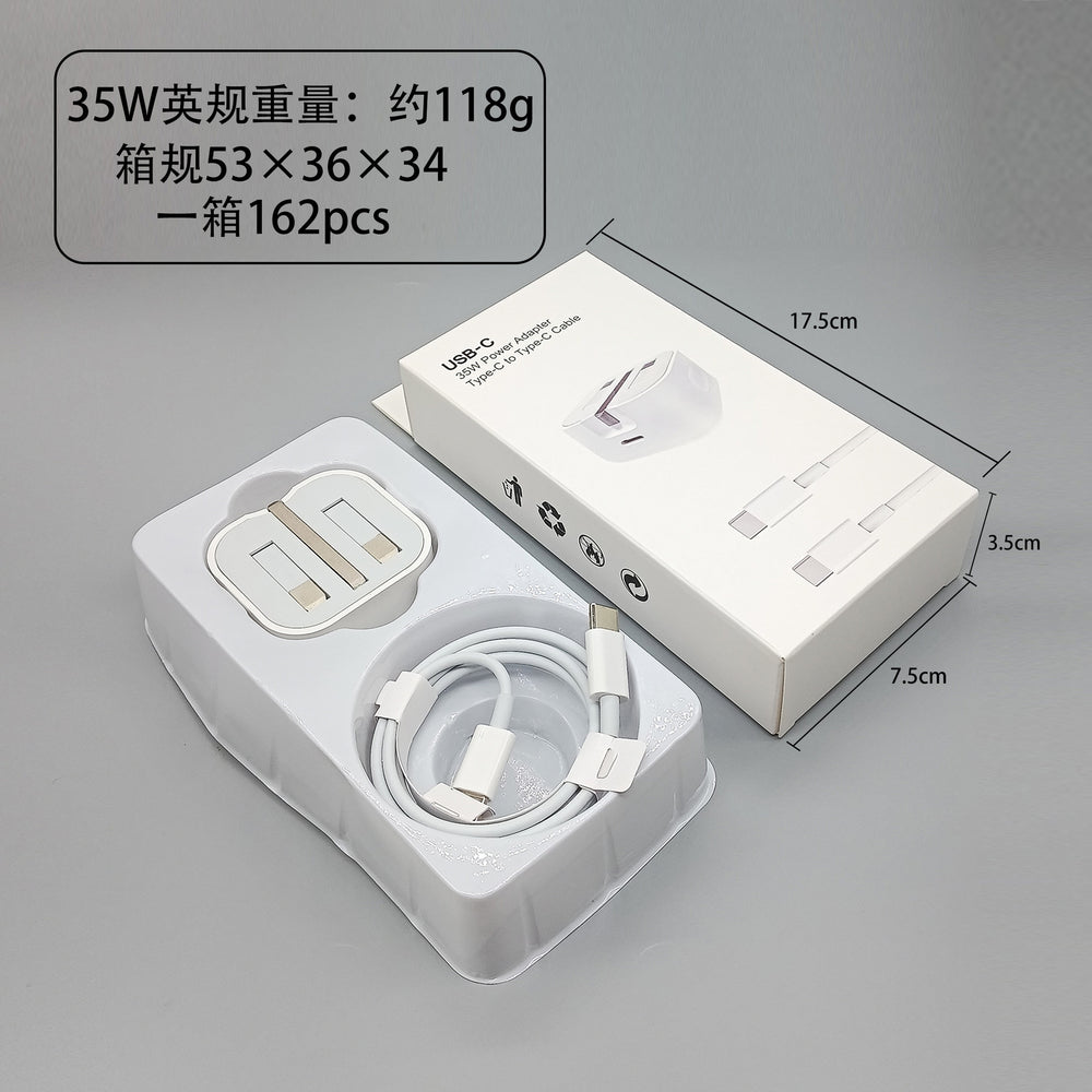 Pd20w/35w uk plug fast charging adapter, compatible with apple chargers, foldable tripod design, ukca certified, type-c connector