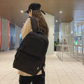 Schoolbag patchworkcontrast colorcasual travel junior high school student backpack large capacity water-repellent abrasion resistant dirty backpack