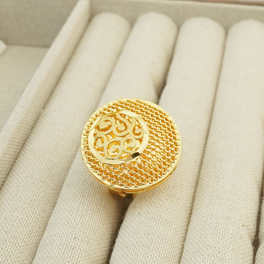 Women's fashion luxury hollow leaf ring adjustable size bridal wedding birthday party, christmas gift