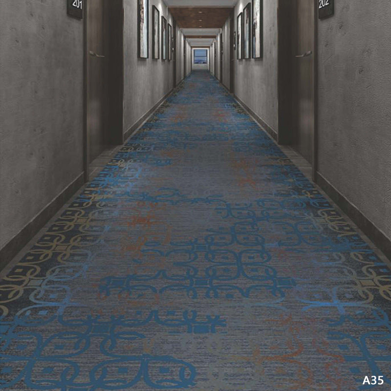 Custom hotel carpet for hallways and aisles, hotel guest room bedside rug, thickened nylon b1 flame retardant full coverage floor mat