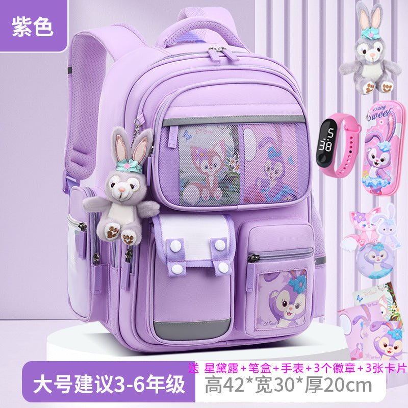 2026 new children's backpack for boys, elementary school grades 1-6, boys' and girls' spine-protecting, weight-reducing double shoulder bag