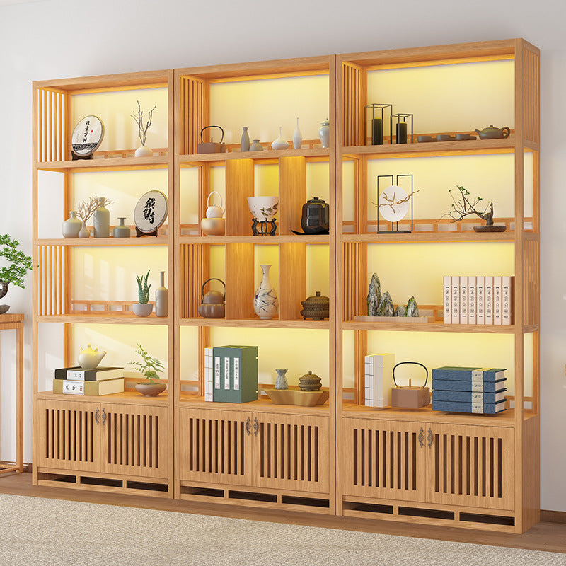 Solid wood tea cabinet Zisha pot display cabinet Product storage shelf Entrance ornament cabinet Chinese retro porcelain display cabinet