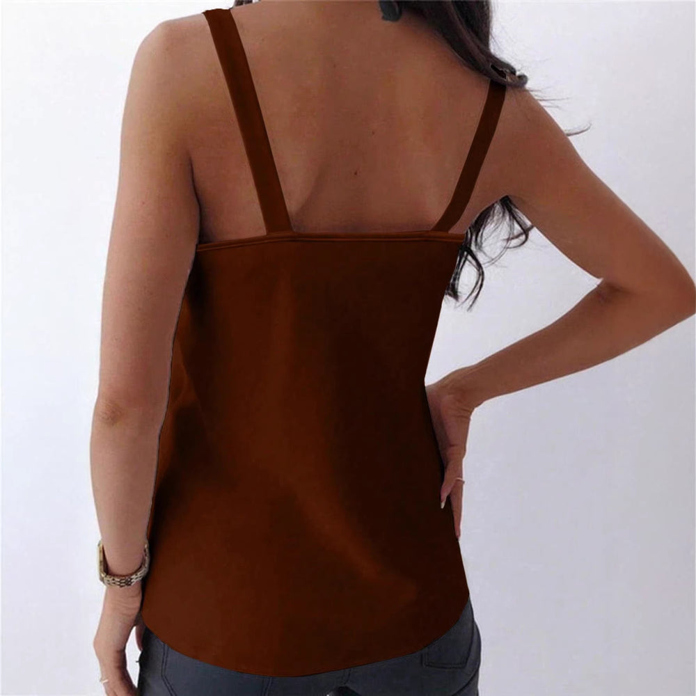 Amazon fashion cross-border women's v neck camisole elegantslimming lookoutwear loose camisole