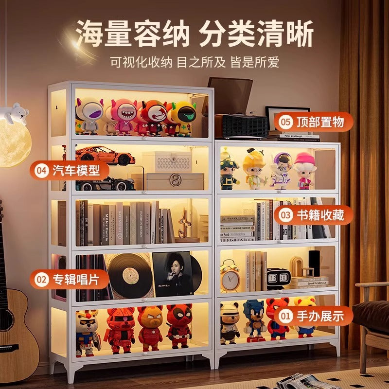 Figure display cabinet glass display cabinet model display rack steel storage cabinet for home dustproof collection storage cabinet