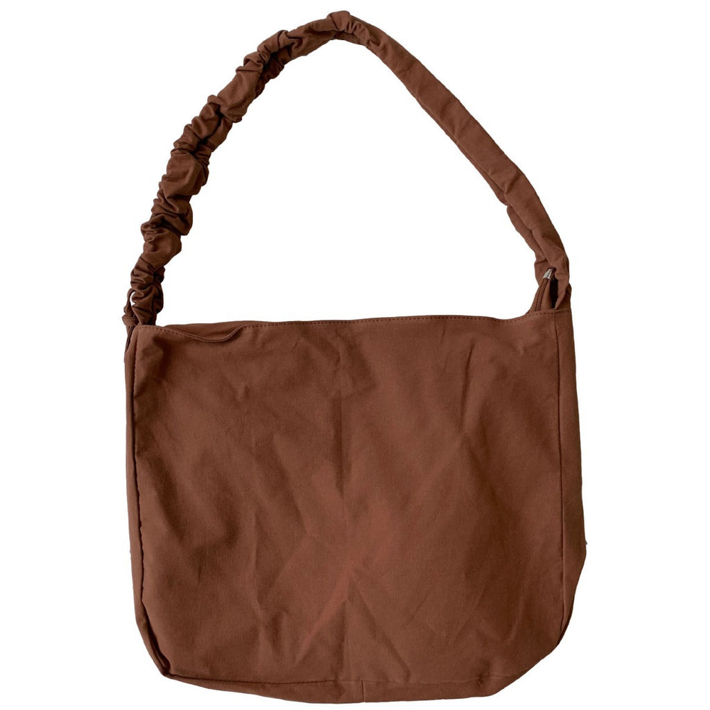 Bag women's Korean version of the new oblique span shoulder bag large capacity drawstring pleated oblique span canvas women's bag versatile dumpling bag