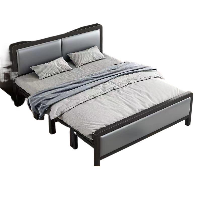 Four-fold foldable bed single bedfor homesimple office lunch break double rental house adult iron bed