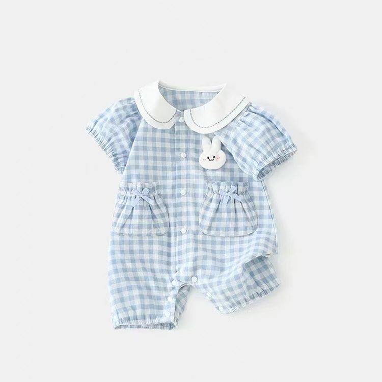 Summer super cute baby clothes summer clothes for small months to go out cute western style baby girl thin short-sleeved one-piece