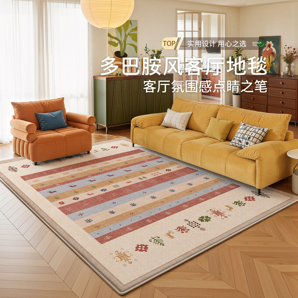 Carpet living room dopamine american retro medieval style 2026 new no-wash and wipeable sofa floor mat waterproof and anti-fouling