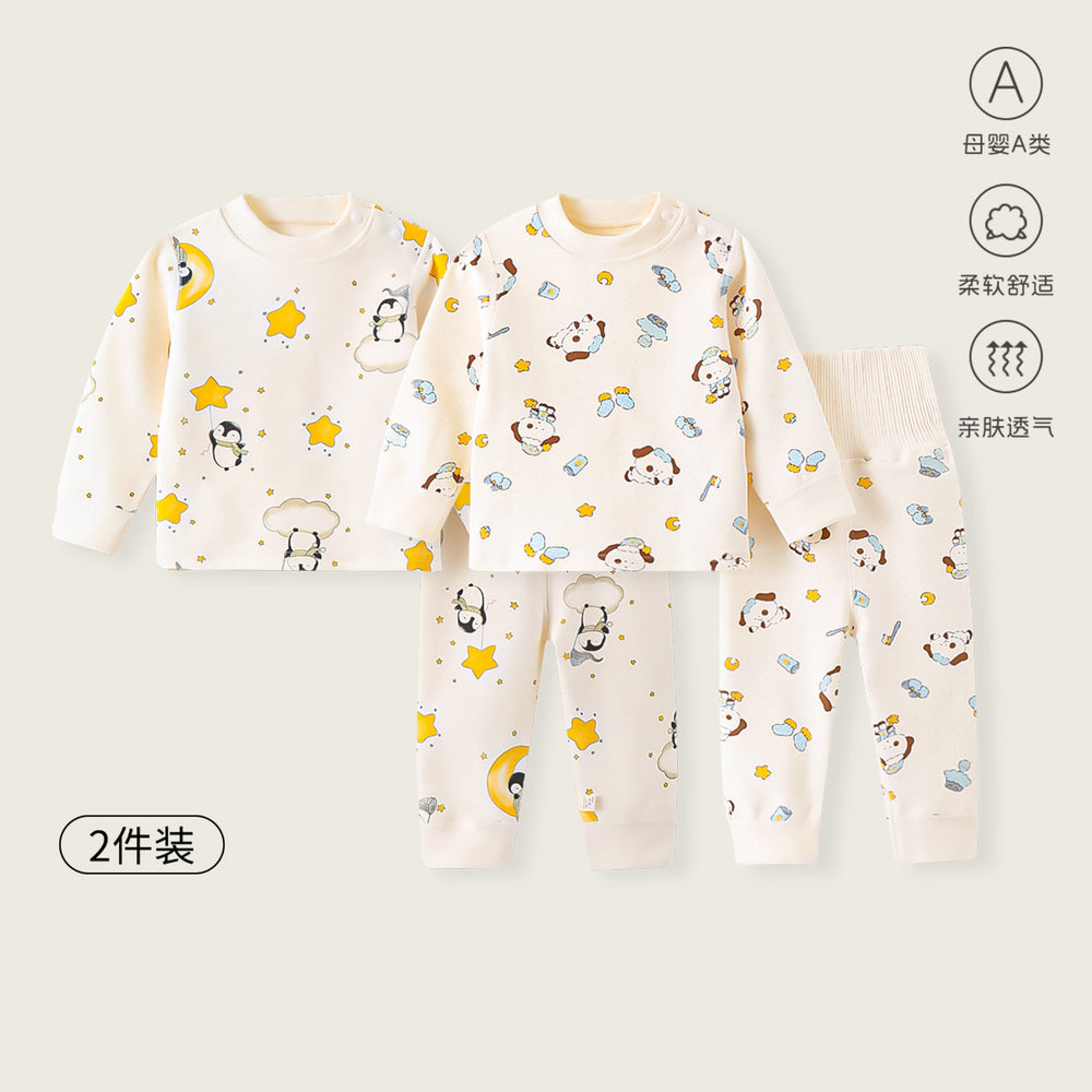 Kidsfall and winter shu velvet cloud-like cotton 300g autumn clothes high waist belly protection boneless type a heattechintimatessuit