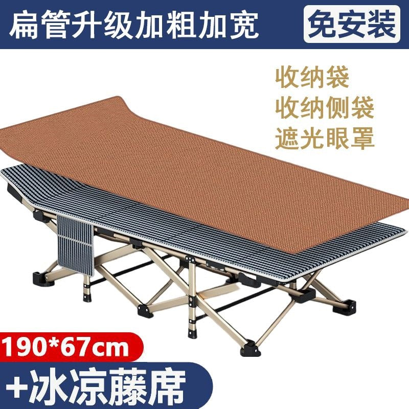 Single foldable bed, lightweight office lunch break nap handy gadget, simple and portable camp bed, lounge chair, for home companion