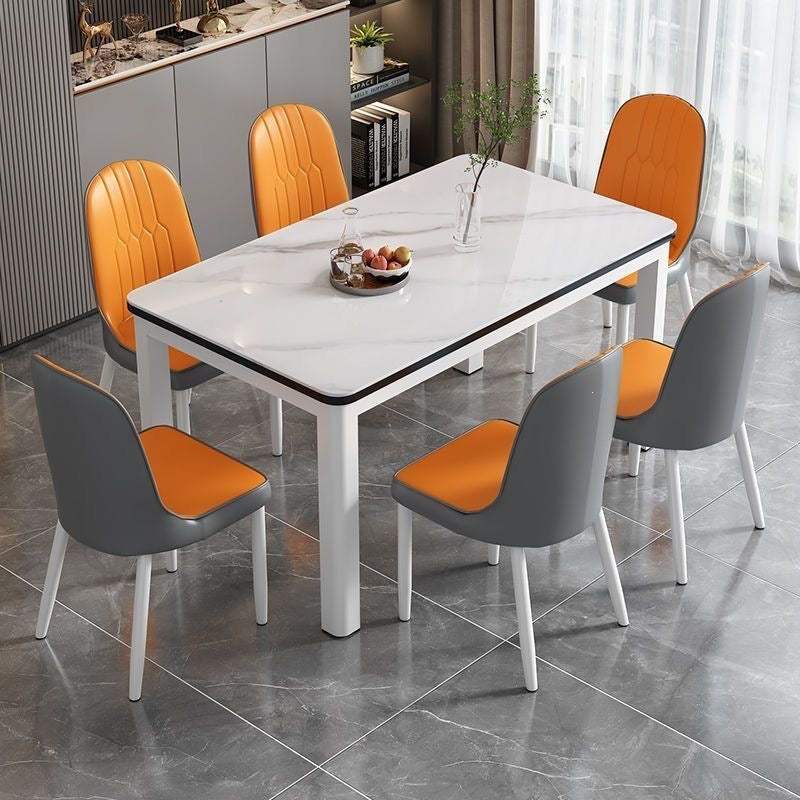High-end for home dining table and chairs (tempered glass) casualall-in-one dining table restaurant kitchen fast food hot pot