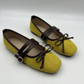 Export autumnew arrival square toe one-piece buckle flat heel shoes cross-border large size bows women's single shoes wholesale