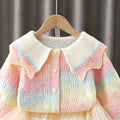 Girls' sweater set -  autumn collection: gradient knit cardigan & cute tutu skirt two-piece outfit