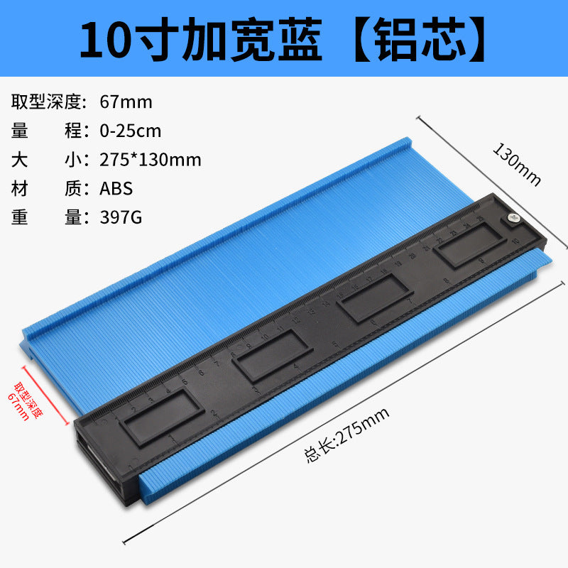 Multi-functional profile gauge for arching, mold taking, contouring, and measuring: ideal for plaster lines, decorative arcs, tile installation, and irregular woodworking