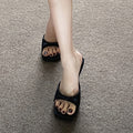Niche stylebows high heel slippers french small sandals mule half slippers new high heel sandals women's summeroutwear