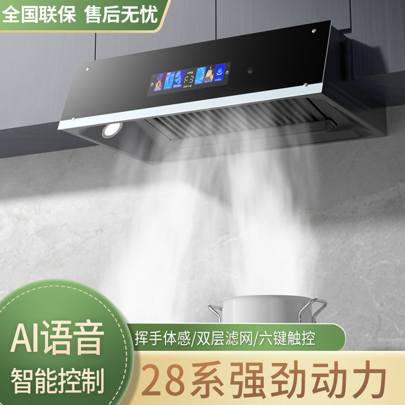 Wholesale high suction range hood for home kitchen top suction european style small old-fashioned range hood touch screen