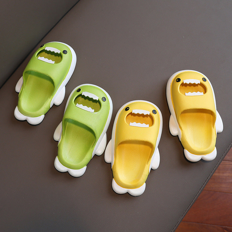 2023 new shark kids' slippers - wholesale anti-slip cartoon sandals for boys, girls, babies, summer home, bathroom, and bath use