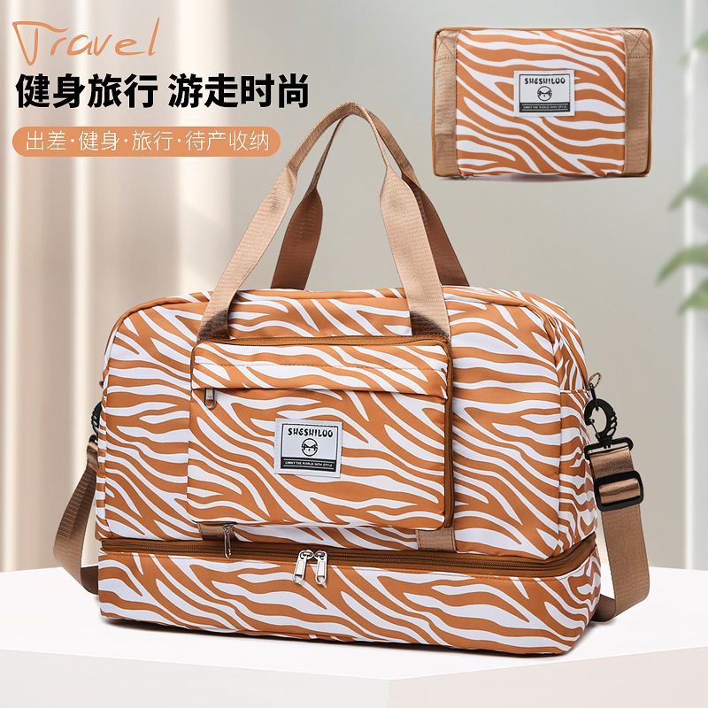 New folding travel bag large capacity shoulder hand luggage women's short trip swimming fitness bag versatile