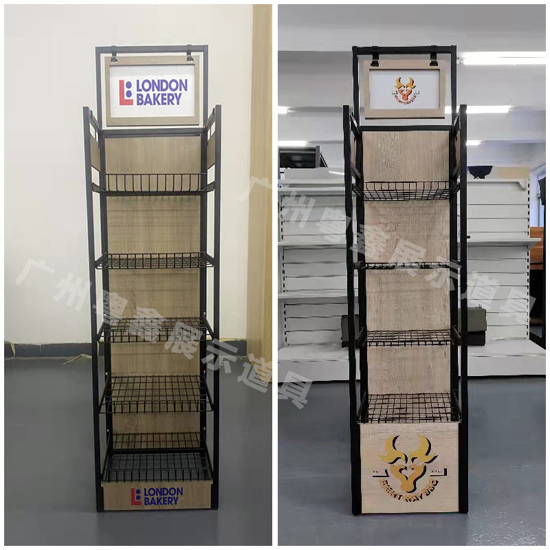 Cross-border high-end imported goods, snacks, beverages, beverages, display racks, metal, iron and wood sample display racks, custom racks