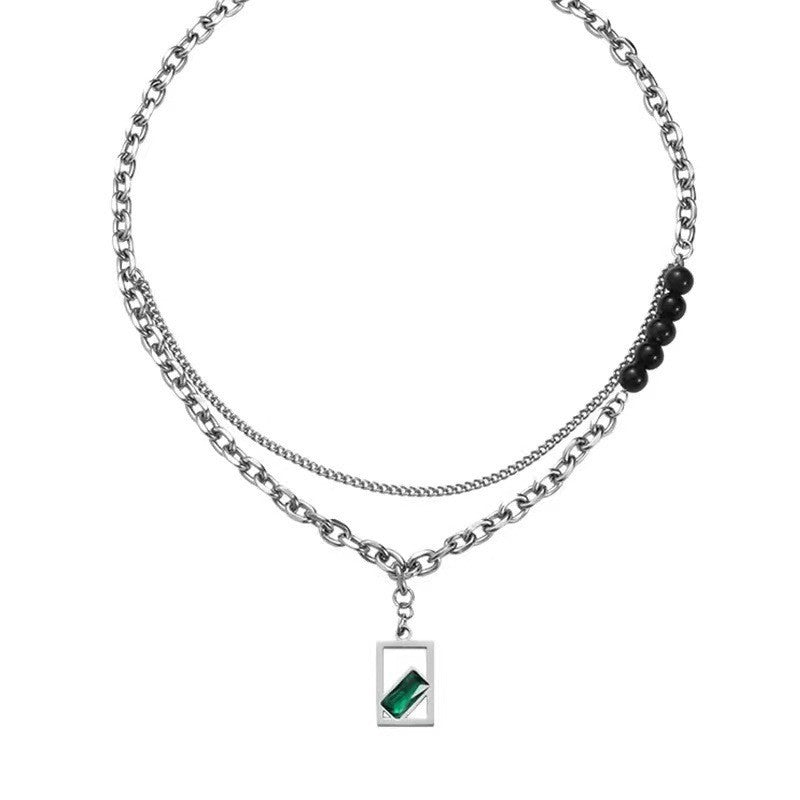 Men's titanium steel necklace chain - fade-resistant, 2025 new arrival, minimalist, versatile, high-end jewelry, trendy & popular accessory