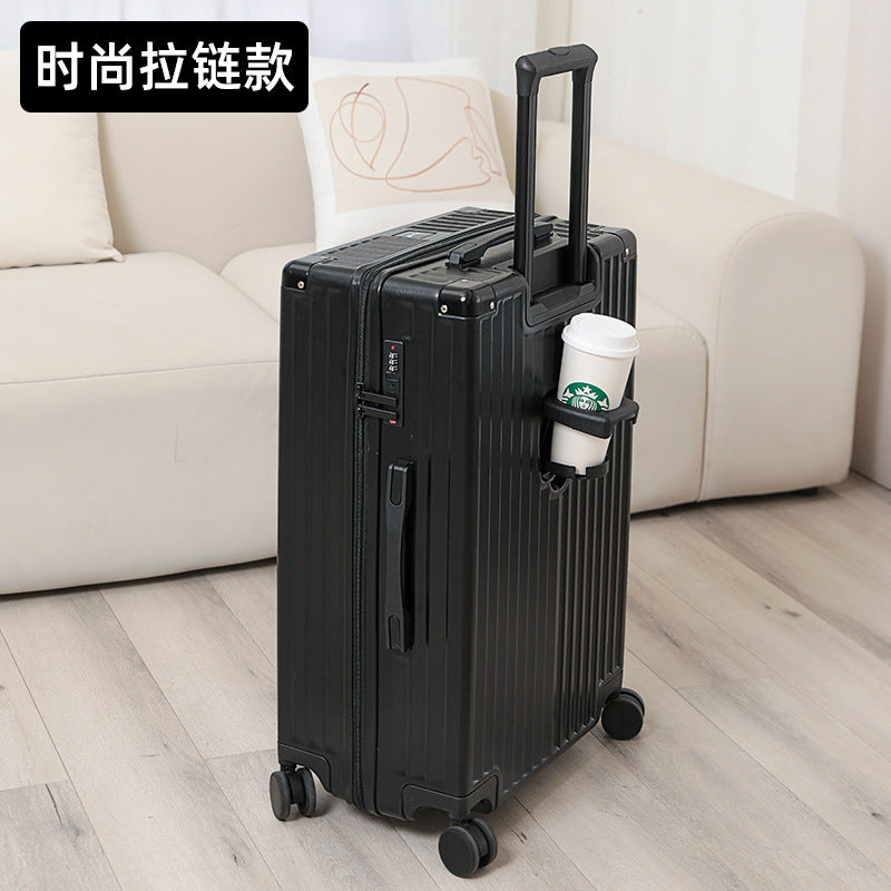 New high-value suitcase female trolley case aluminum frame universal wheel suitcase male student password case 24 leather cases